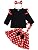 Maluch dziewczynek Polka Dots Spódnica ogólna Princess Dress 3 szt. Z długim rękawem Ruffle Top z pałąkiem na głowę Zestaw ubrań jesiennych