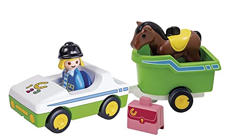 Playmobil 1.2.3 Cavalière avec voiture et remorque Neuf - vue 5
