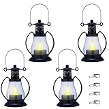 Reperla Mini Lantern, 4-Pack Vintage Small Candle Lanterns with Flickering LED Candle for Indoor...