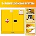 50 Gallon Galvanized Steel Safety Cabinet, 48x45x23 Inch Flammable Liquid Storage Cabinet, Fire Cabinet with 3-Point Locking System, Chemical Locker Suitable for Industry Commercial Home Used