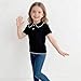 T Shirts for Girls,Toddler Girls Button Basic Tee Shirt Cute Ruffle Trim Babydoll Short Sleeve Blouse Summer Trendy Textured Tops 6M-8Y