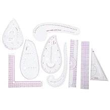 9Pcs Per Set Metric Sewing Ruler Set with Scale Numbers, Multifunctional Curve Stick Tailor Measuring Accessories, Portable Pattern Grading Ruler Dressmaking Drawing for Designe and Tailors