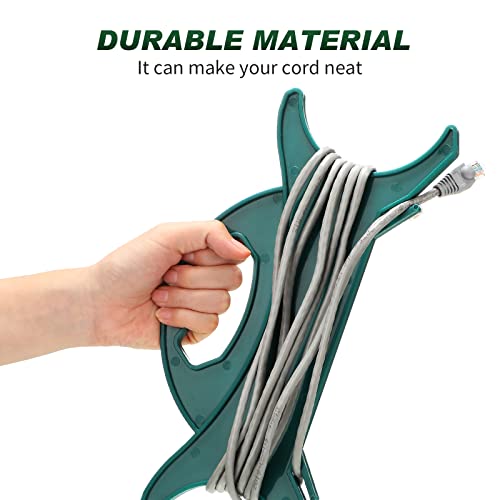 All Purpose Light and Cord Wind Up Reel Extension Cord Storage Organizer Holder Christmas Light Organizer Wrap Wind Up Value Pack for Wire Hose Storage(Atrovirens,8 Pieces) by Queekay - Image 5