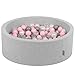KiddyMoon 90X30cm/200 Bolas ∅ 7Cm Piscina De Bolas para Ninos Hecha En La UE, Gris Clr:Perla,Gris,Transparente,Rosa Clr