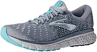 Brooks Womens Glycerin 17 Running Shoe - Grey/Aqua/Ebony - D - 9.5