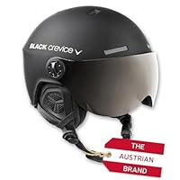 BLACK CREVICE Casco Da Sci Gstaad I Casco Da Sci Con Visiera Stile Pilota In Diversi Colori I Casco Da Sci Per Uomo Donna I Casco Da Sci In Policarbonato I Casco Traspirante I Regolabile 50802822