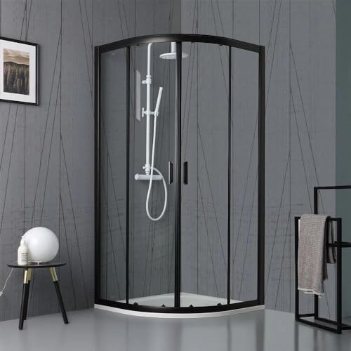 Box doccia semicircolare nero opaco (90x90x190 cm)