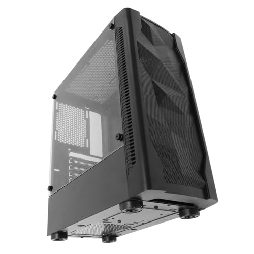 ELAYARD Caja De Ordenador ATX Panel De Templado y Espacio Amplio para Componentes Soporte para Triple Gpu y Conexión USB para Gaming y Oficina