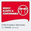 Leukoplast Elastic Fabric Adhesive Bandages - First Aid Dressing for Minor Wounds - Suitable for Knees, Elbows, and Wrists - Flexible - 2 x 2.5 in., Large Digit, 50 Bandages