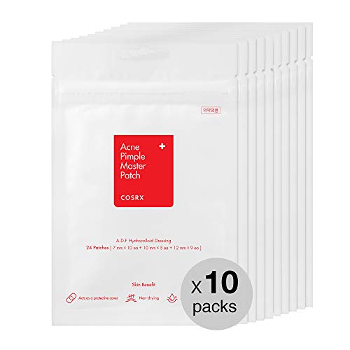 COSRX Acne Pimple Master Patch 240 Patches (10 Packs of 24 Patches) | A.D.F. Hydrocolloid Dressing | Quick & Easy Treatment