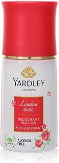 Yardley London London Rose Anti-Perspirant Deodorant Roll-On Body Deodorant Roll-On For Women 48-Hour Active Sweat Protection Alcohol-Free 50ml
