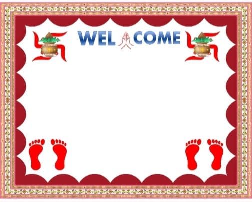 Cotton Printed Embroidered Swagat Asan, Welcome Cloth for Puja & Wedding, Bride & New Born Baby Footprint, Multipurpose Rumal (Hardik Swagat) (Welcome 4)-image-22