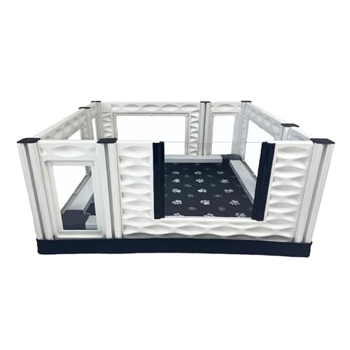 Image of EZwhelp EZclassic Windowed Dog Whelping Box with Rails, Medium 38 inchx38 inchx18 inch