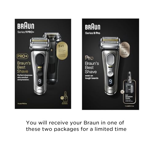 Image of Braun Series 9 Pro 9567cc Electric Shaver for Men, Wet & Dry Shave, Precision Trimmer, Gentle on Skin, Waterproof Shaver, AutoSense Technology, Advanced German Engineering, Silver