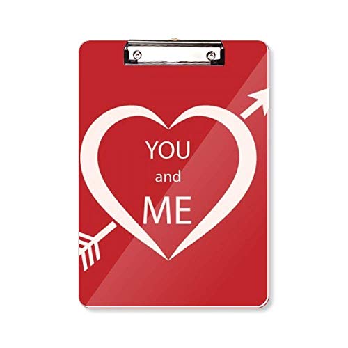 Porte-bloc You and Me Saint-Valentin rouge blanc A4 écritoire bureau