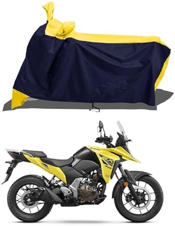 All Season Bike Cover for New Suzuki V-Strom SX 250 Bike Cover with Water-Resistant and Dust Proof Premium 190T Fabric_Yellow and Black