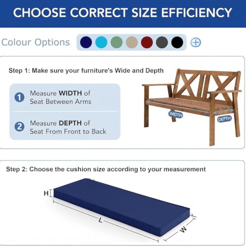 Coussin de banc imperméable et résistant décoloration avec zip - 3