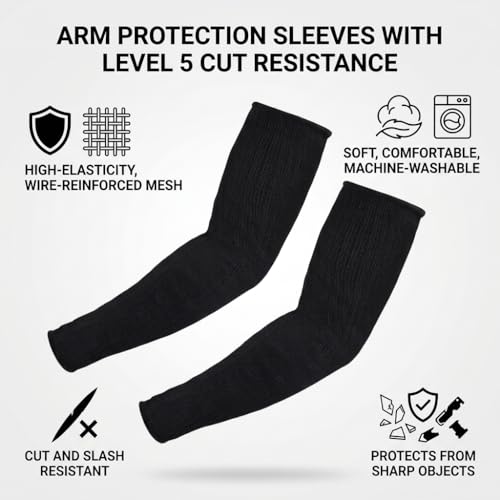 Yosoo bras anti-coupure manchon de protection gants de jardinage boucher verre usine travail sécurité outil de protection – vue 5