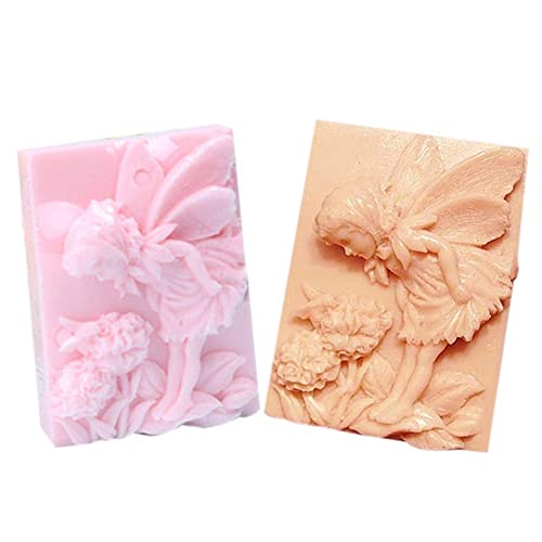 Syw 2 Pcs Silicone Mold Angel Dragonfly Butterfly Fairy Craft Art Silicone Soap Mold Diy Handmade Soap Molds 3D Cake Baking Tool #TOP3