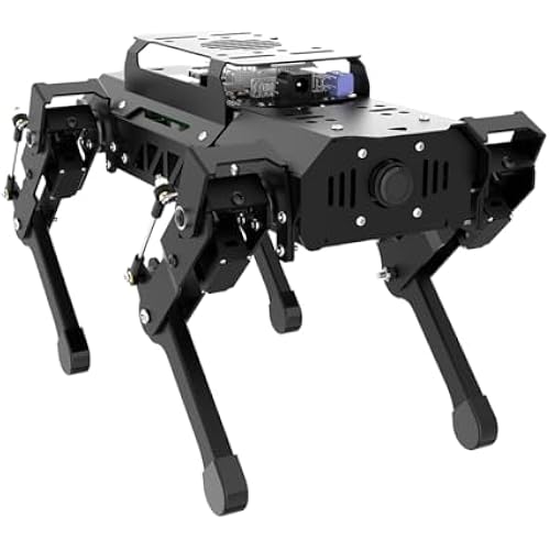 PuppyPi Robot Dog with ChatGPT Large AI Models AI Embodied Intelligence ROS Robotic Dog Vision Scene Voice Understanding SLAM Mapping Navigation Bionic Quadruped Robot, Advanced Kit & RaspberryPi5 4GB