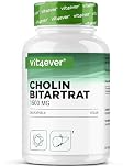 Capsule di colina – 365 capsule con 1500 mg di colina bitartrato per dose giornaliera – oltre 6 mesi di scorta – fegato, omocisteina e metabolismo dei grassi – naturale, ad alto dosaggio, vegano