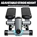 Sparta Mini Stepper Exercise Machine – Compact Fitness Stepper with LCD Display & Resistance Bands, Anti-Slip Foot Pedals, Portable Cardio Stepper for Home Workouts for Full-Body Conditioning (Grey)