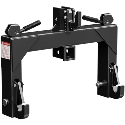Image of YITAMOTOR 3 Point Quick Hitch for Category 1 Tractor, 3000 lbs 3-Pt Attachment with 2 inch Receiver Trailer Hitch Adaptation with 5 Level Adjustable Bolt