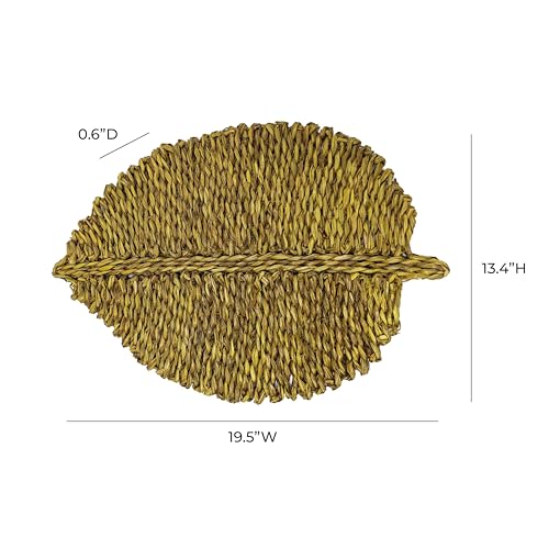 Leaf Yellow Seagrass Placemat - Set of 4 by TOV Furniture - Used condition - Image 4