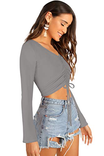 Image of AVINA Women Casual V-Neck Crop top