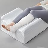 HUEIFY 8" Memory Foam Leg Pillow, Leg Elevation Pillow for Blood Circulation After Surgery, Knee Wedge Pillow for for Swelling, Back Pain, Foot Injury, Rest