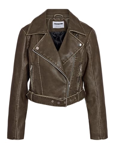Nmnelly Pu Cropped Biker Noos Veste Courte en Similicuir Noir Noisy May