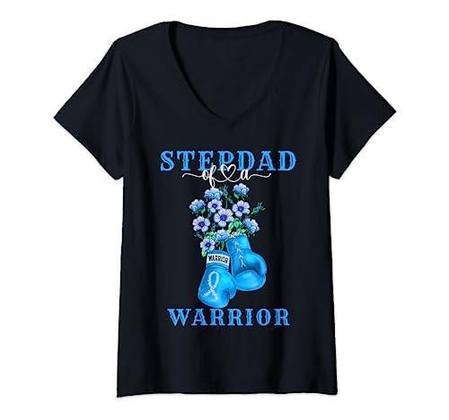 Stepdad Of A Warrior Prostate Cancer Awareness Support Squad V-Neck T-Shirt