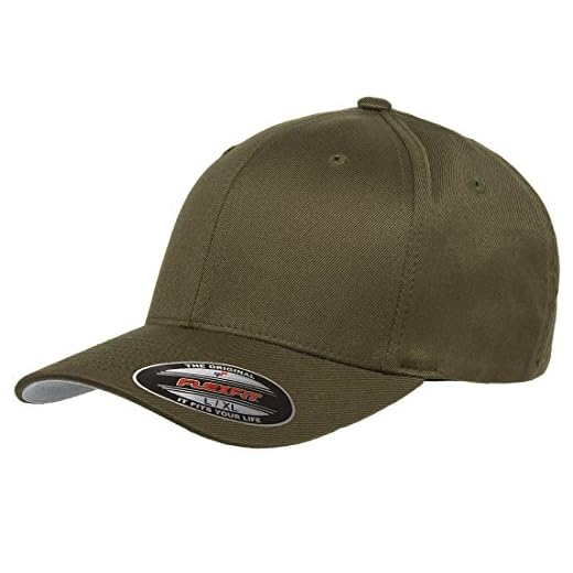 Original Flexfit Baseball Cap Baseball Cap Woolly Combed in Bundle with UD Skull Bandana in Many Colors - olive, XL/XXL (59-62 cm)