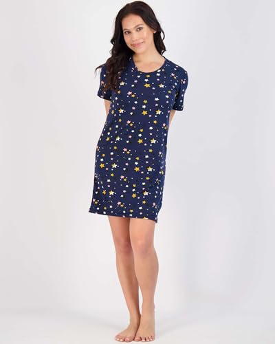 Image of Real Essentials 3 Pack: Women's Short Sleeve Nightgown Dress - Nightshirt Pajama Sleep Shirt Sleepwear (Available In Plus)
