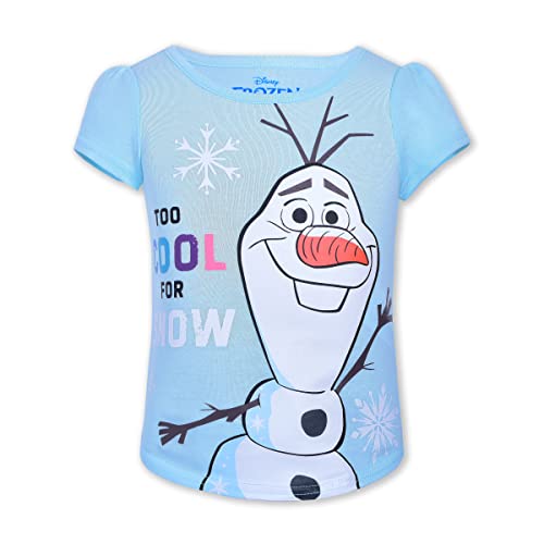 Disney Girl's 4 Pack Frozen Short Sleeve Tee Shirt Set Purple #TOP3