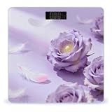 Lavender Romance Personenwaage für Körper, UV-Druck, Designwaage, hochpräzise Personenwaage, verbesserte schlanke, große klare Zahlen, verbessert, stilvoll für Zuhause, Schlafzimmer, Badezimmer
