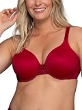 Vanity Fair Women's Full Figure Beauty Back Smoothing Bra, 4 Way Stretch Fabric, Lightly Lined Cups up to H - Underwire - Legacy Red, 40D