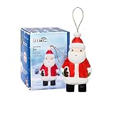 JSSTEM Wood Handmade Christmas Ornament, Rustic Holiday Tree Hanging Decoration, Hand Painted Wooden Figurine Gift for Home Décor(Santa Claus)