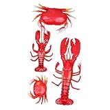 IMIKEYA 仿真海鲜模型点 小中大ロブスター カニ模型 魚飼育水槽用装飾 クラゲ飼育水槽適合 環境 素材製 魚好き向けインテリア