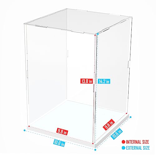 Image of Choowin Acrylic Display Case for Lego Cat 21349 for Lego R2D2 75308 for Lego Transformers Soundwave 10358 Thickened Clear Acrylic Display Cases for Collectibles Assemble Dustproof Display Box(White)