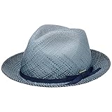 Made in Ecuador Stetson Chapeau Panama Fremont Player Femme/Homme - Made in Ecuador de Plage Soleil en Paille Été Printemps-été - L (58-59 cm) Bleu