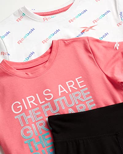 Reebok Girls? Athleisure Pant Set With Fleece Hoodie, T-Shirt, And Leggings (3 Piece), Size 7, Strawberry Pink #TOP1