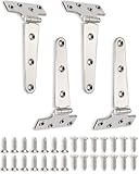 Turnirace 316 Stainless Steel 6 in x 3 in T Hinges, Marine Grade Heavy Duty Hinges with Screws for Hatch, Yacht, Gate, Door, Fence, Barn, Cabinets, Windows (4 Pack)