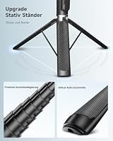 RISEOFLE 180cm Handy Stativ & Selfie Stick, Aluminium Integriertes Ausziehbares Stativ für Smartphone, Tragbarer Reisestativ-Ständer mit drahtloser Fernbedienung für iPhone/Samsung/Android/Kamera – Ansicht 2