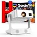 Projector-4K Built-in Google TV|180° Stand|2000ANSI|Auto Keystone & E-Focus|AI Voice Control Smart Portable Projector with WiFi6 and Bluetooth, Sovboi 1080P Projecteur for Netflix Movie Home Theater