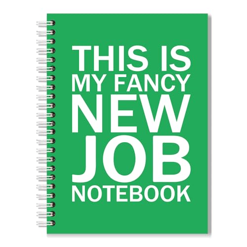 Vgrti This is My Fancy New Job Sarcastic Spiral Notebook for Work - Green, Funny New Job Present for Women Men Coworkers, Humor Promotion Farewell Gifts for Colleagues Boss Managers Teachers Teams