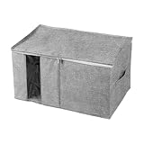 Organizador de ropa | Contenedor plegable con ventana transparente – Organizadores de tela de gran capacidad con tapa y cremallera – para el hogar, armario, zapatos, tejer, manta y más