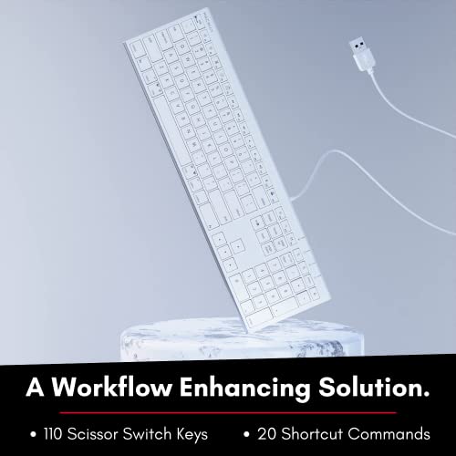 Macally Slim Usb Wired Keyboard For Mac And Windows - Simple And Sophisticated - Usb Apple Keyboard With Numeric Keypad For Mac Mini / Pro, Macbook, Imac With 110 Scissor Switch Keys And 20 Shortcuts #TOP1