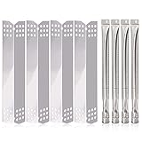 Yiming Grill Replacement Parts for Grillmaster 720-0697, Nexgrill 720-0697 and Sunbeam 720-0697 Gas Grill Models, Stainless Steel Heat Plate Tent Shields, Grill Burner Tubes Set, 4-Pack