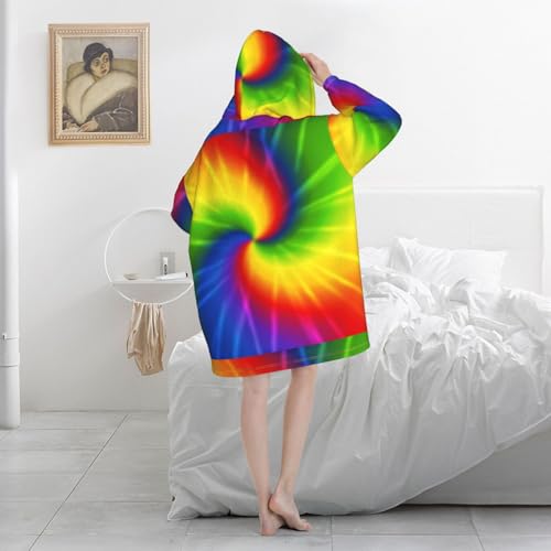 Sweat à capuche couverture tie-dye arc-en-ciel : restez au chaud les mains libres